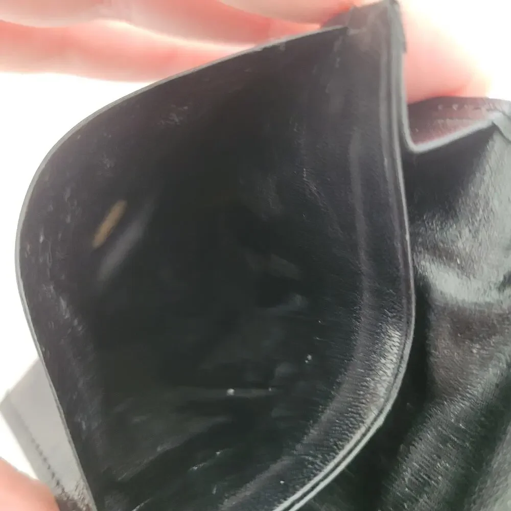Leonardo Cenbale Vintage Wallet Black Coin Case Holder PouchLeather Compact Mini
